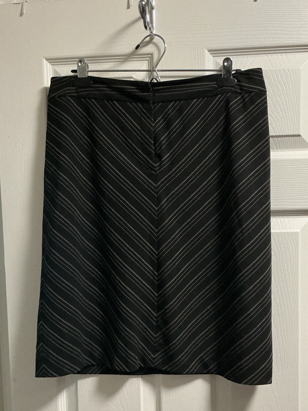 Caslon Black Pencil Skirt with Gray Pinstripes